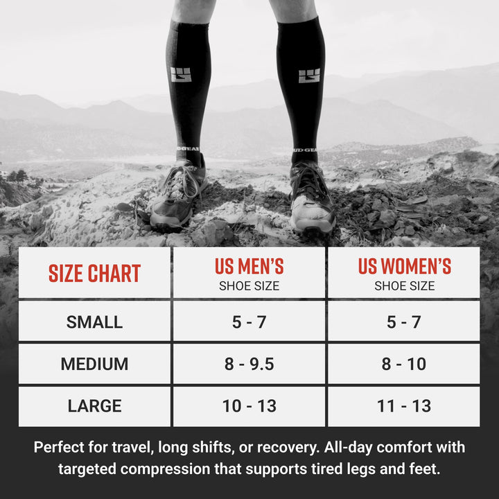Tall Compression Socks (Black/Gray)